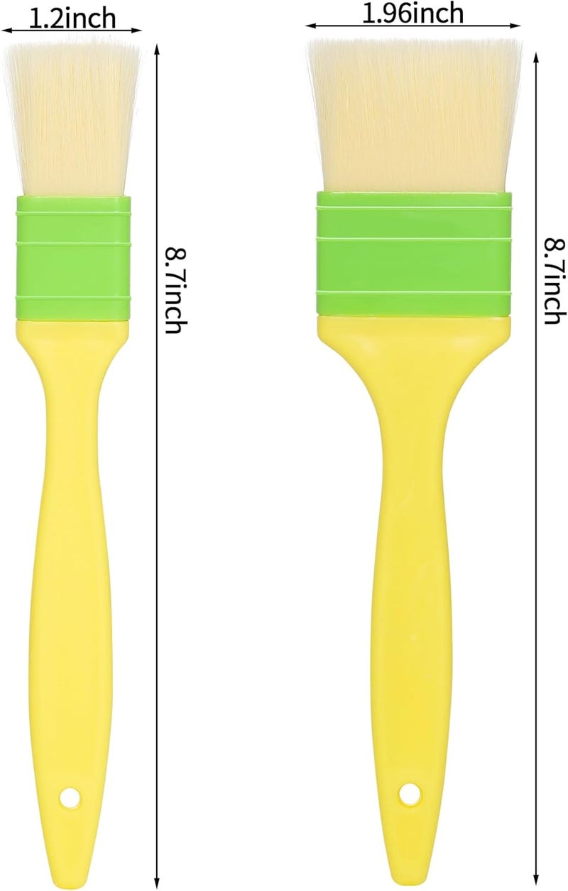 yeabwps Pastry Brushes Basting Oil Brush for Spreading butter, oil, or egg wash,Cooking Baking BBQ Oil Brush (2, 1in, 2in) - Image 2